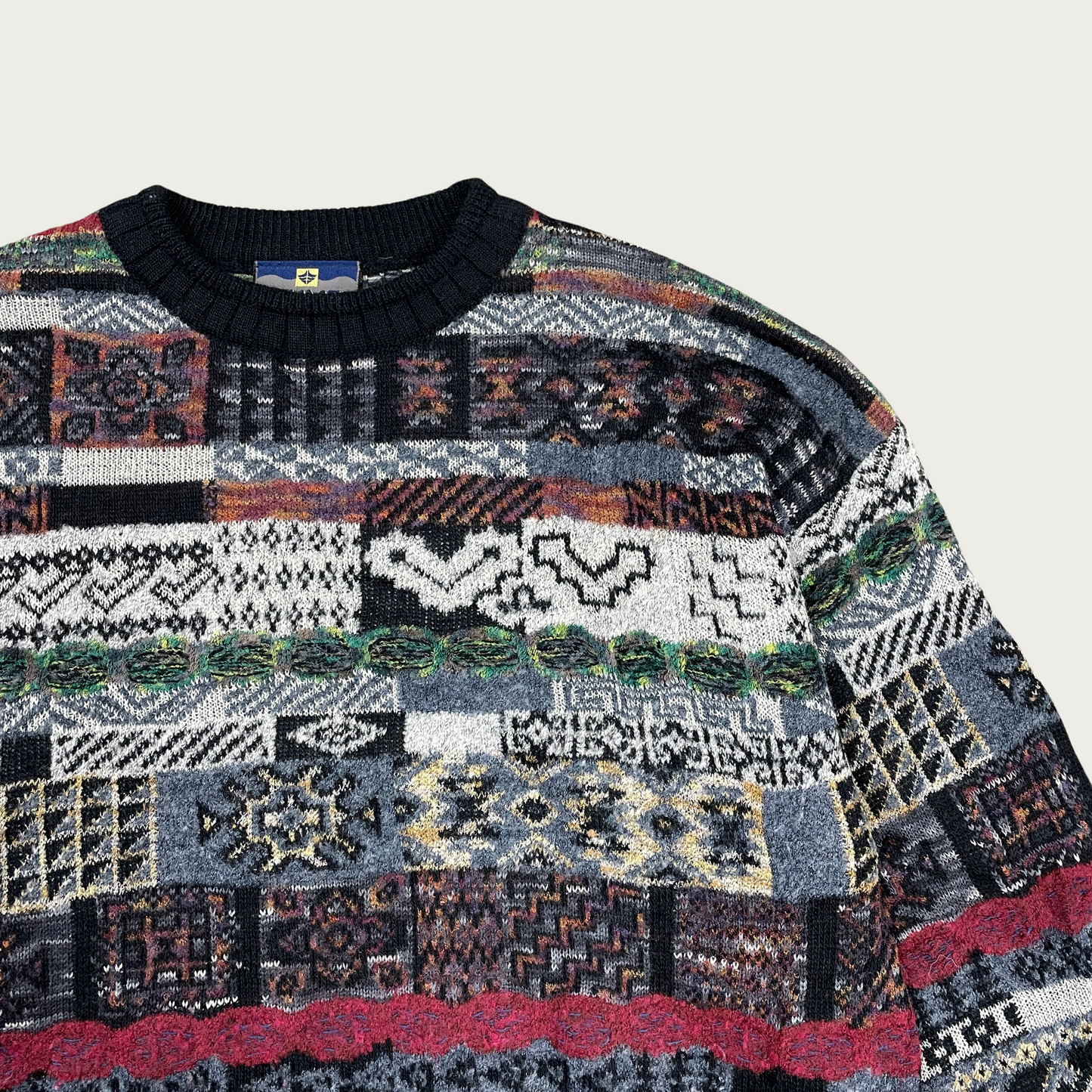 (XL) Eclectic Patterned Sweater