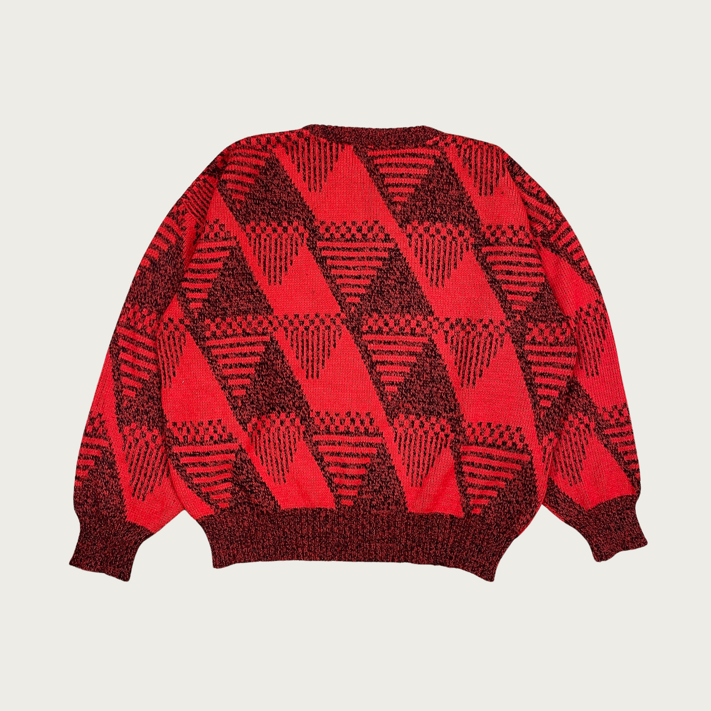 (XL) Red Geometric Sweater