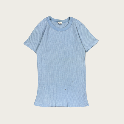 (M) Light Blue Waffle Knit Fitted Tee