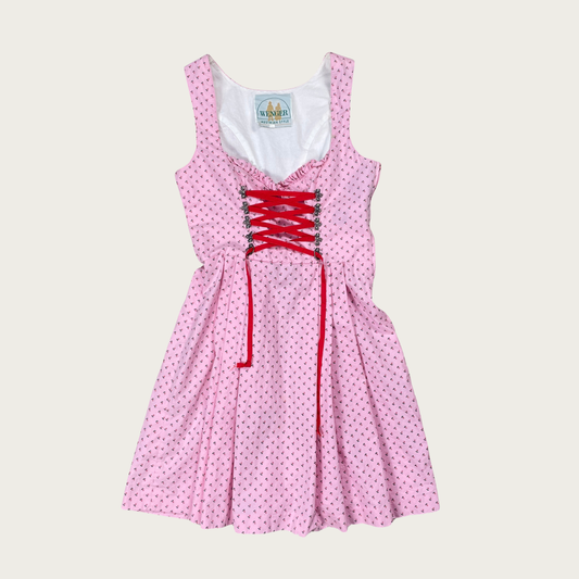 (M) Pink Austrian Floral Dirndl Dress