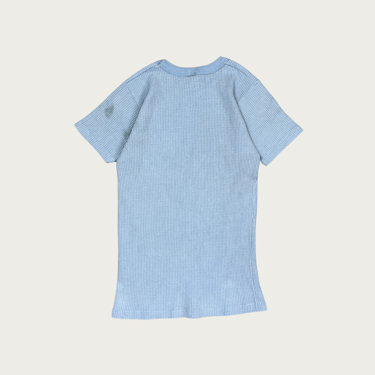 (M) Light Blue Waffle Knit Fitted Tee