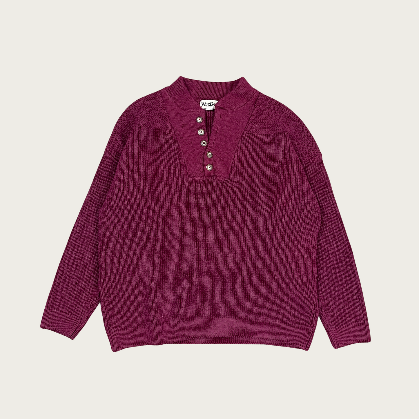 (XL) Burgundy Henley Sweater