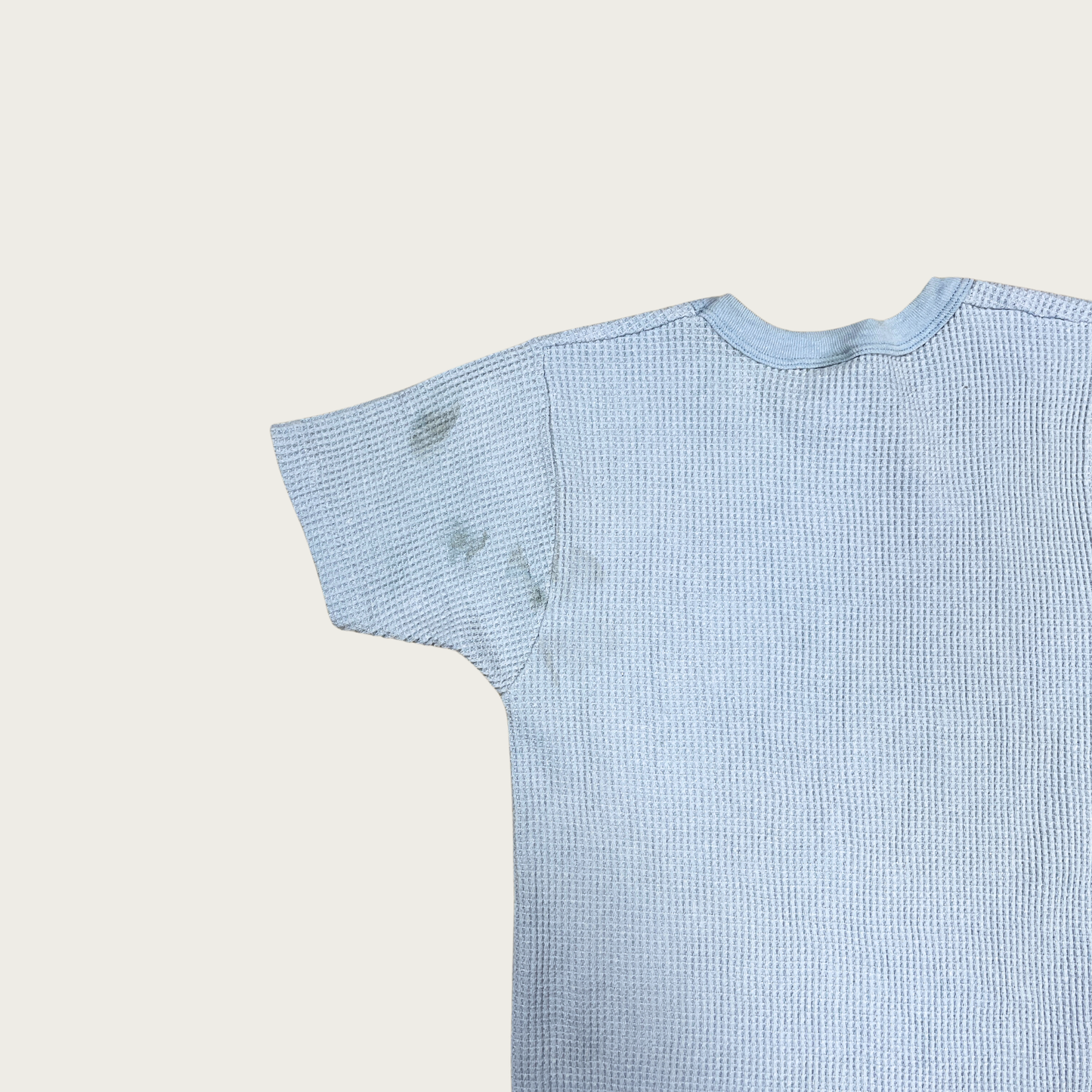 (M) Light Blue Waffle Knit Fitted Tee