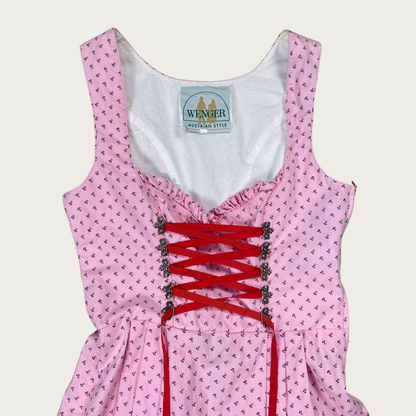 (M) Pink Austrian Floral Dirndl Dress