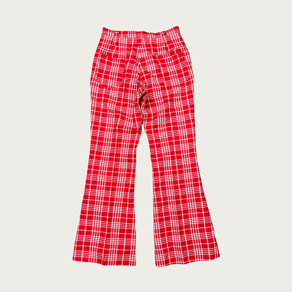 (28") 70s H Bar C Red Plaid Flares