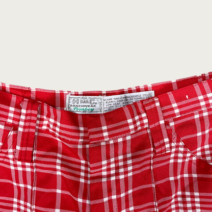 (28") 70s H Bar C Red Plaid Flares