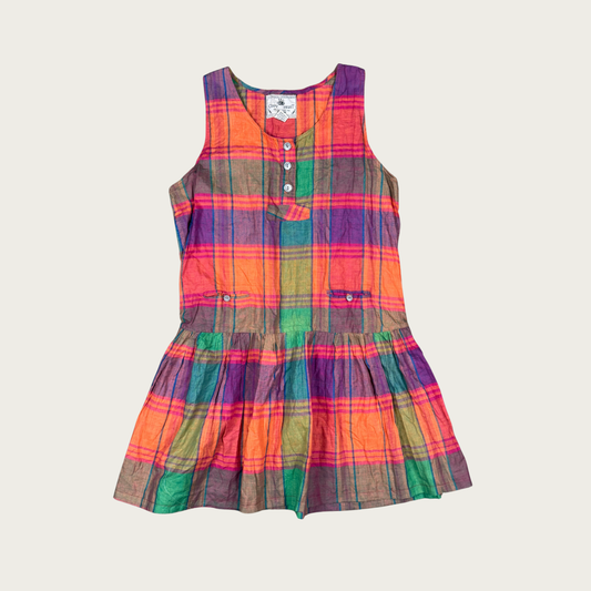(M) Custom Reworked 90s Multicolor Plaid Mini Dress