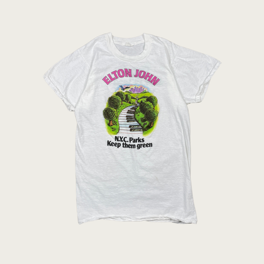 (M) 1980 Elton John N.Y.C. Parks Radio Promo Tee