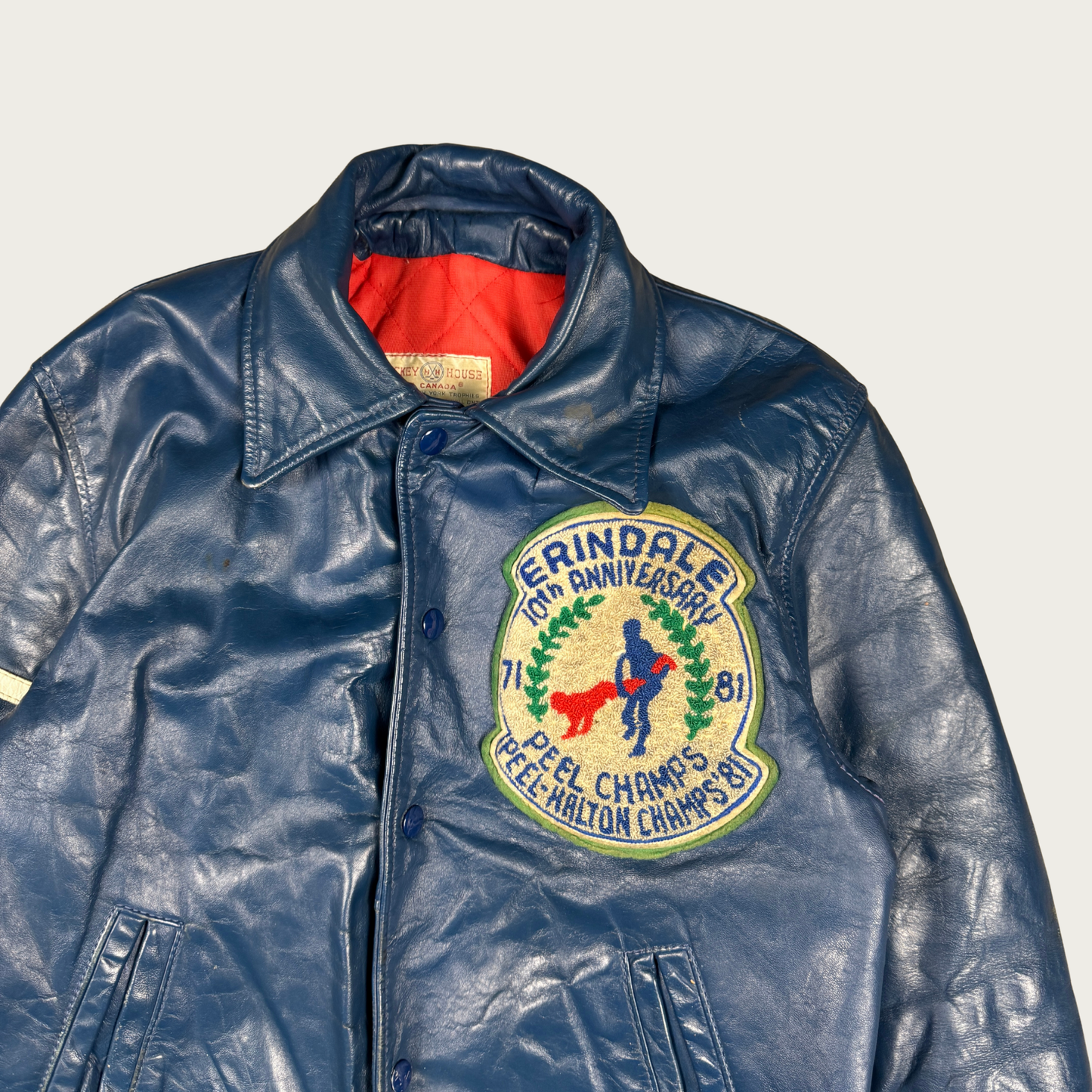 (M) 1981 Erindale Peel Champs Wrestling Leather Varsity Jacket