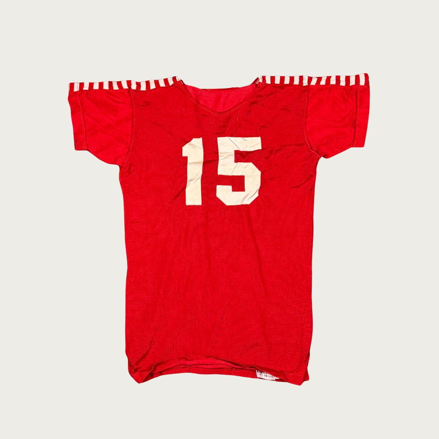 (M) 50s/60s Number 15 Striped Knit Jersey