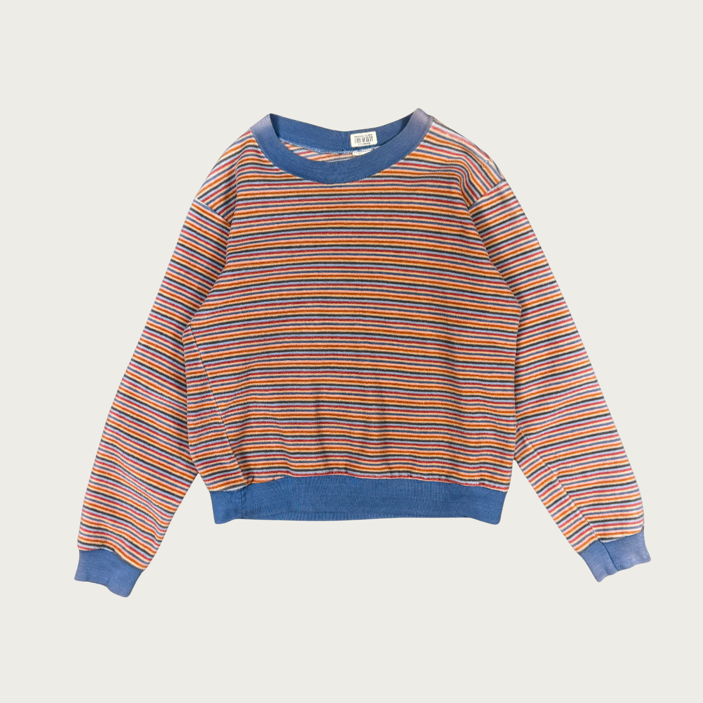 (S) 70s/80s Multicolor Striped Velour Sweatshirt