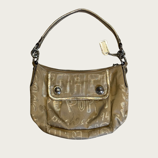 Y2K Coach Poppy Storypatch Groovy Tan/Gold Shoulder Bag