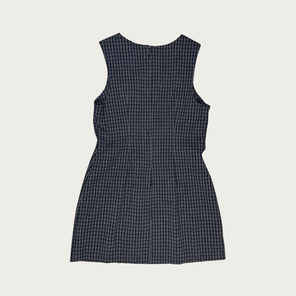 (L) 80s/90s Navy Plaid Mini Dress