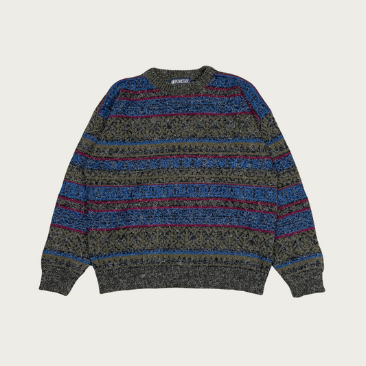 (XL) Fair Isle Striped Sweater