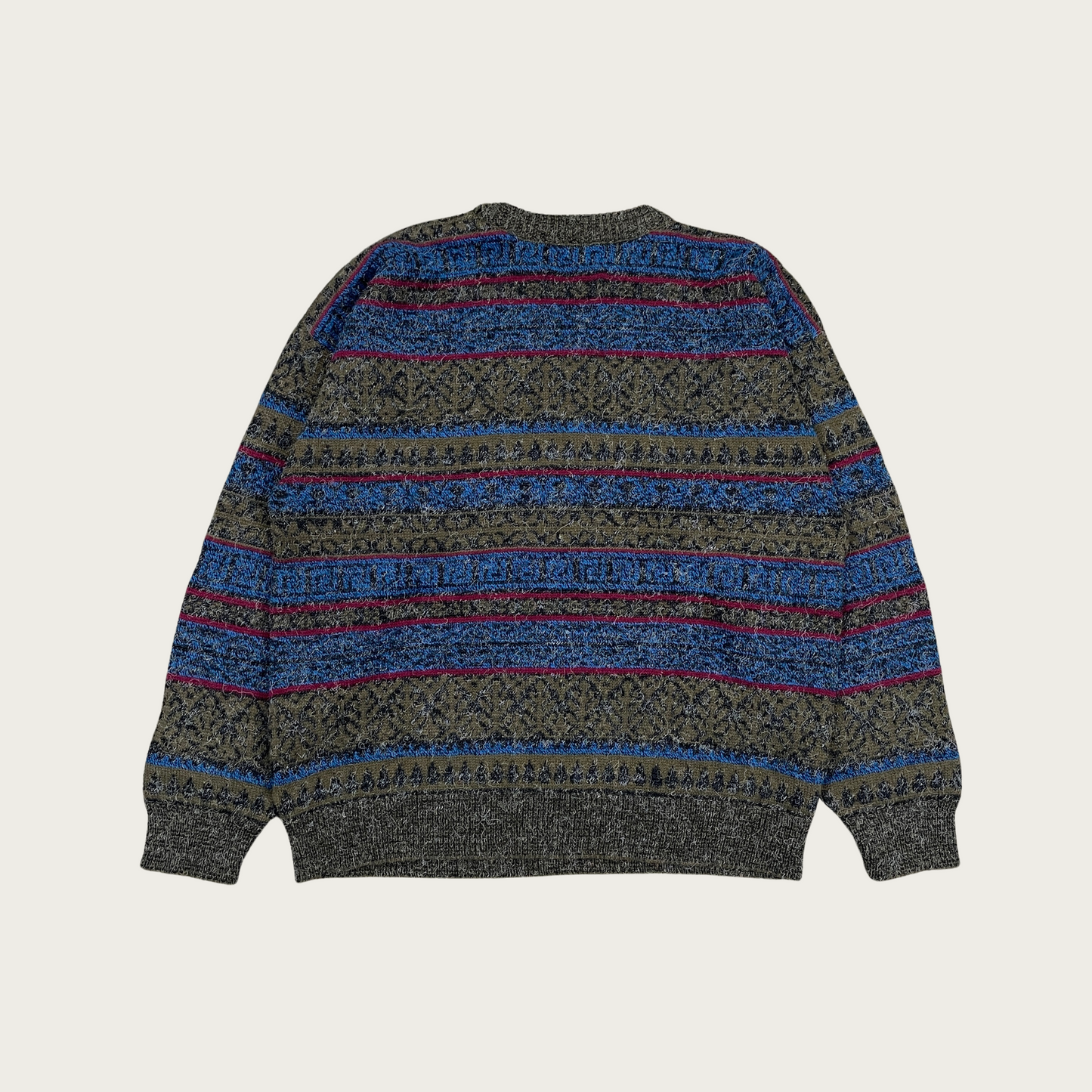 (XL) Fair Isle Striped Sweater