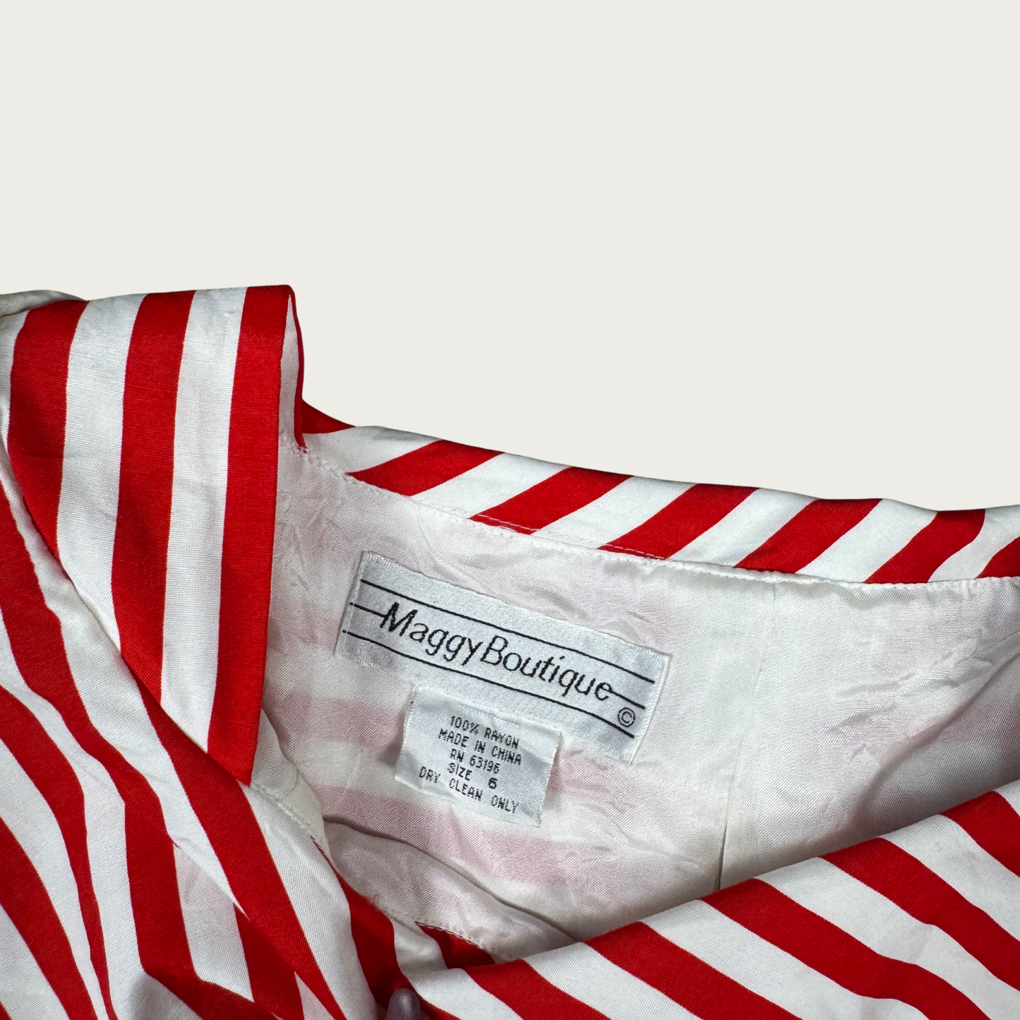 (M) Custom Reworked 80s/90s Red/White Striped Drop Waist Mini Dress