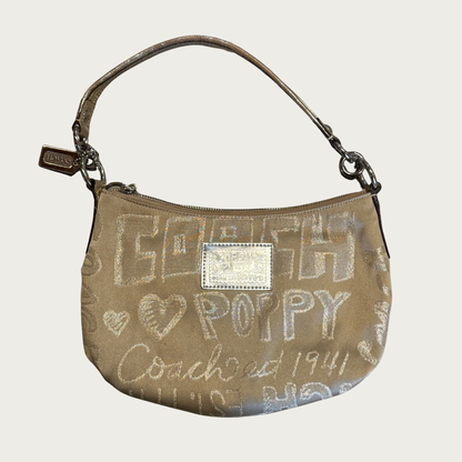 Y2K Coach Poppy Storypatch Groovy Tan/Gold Shoulder Bag