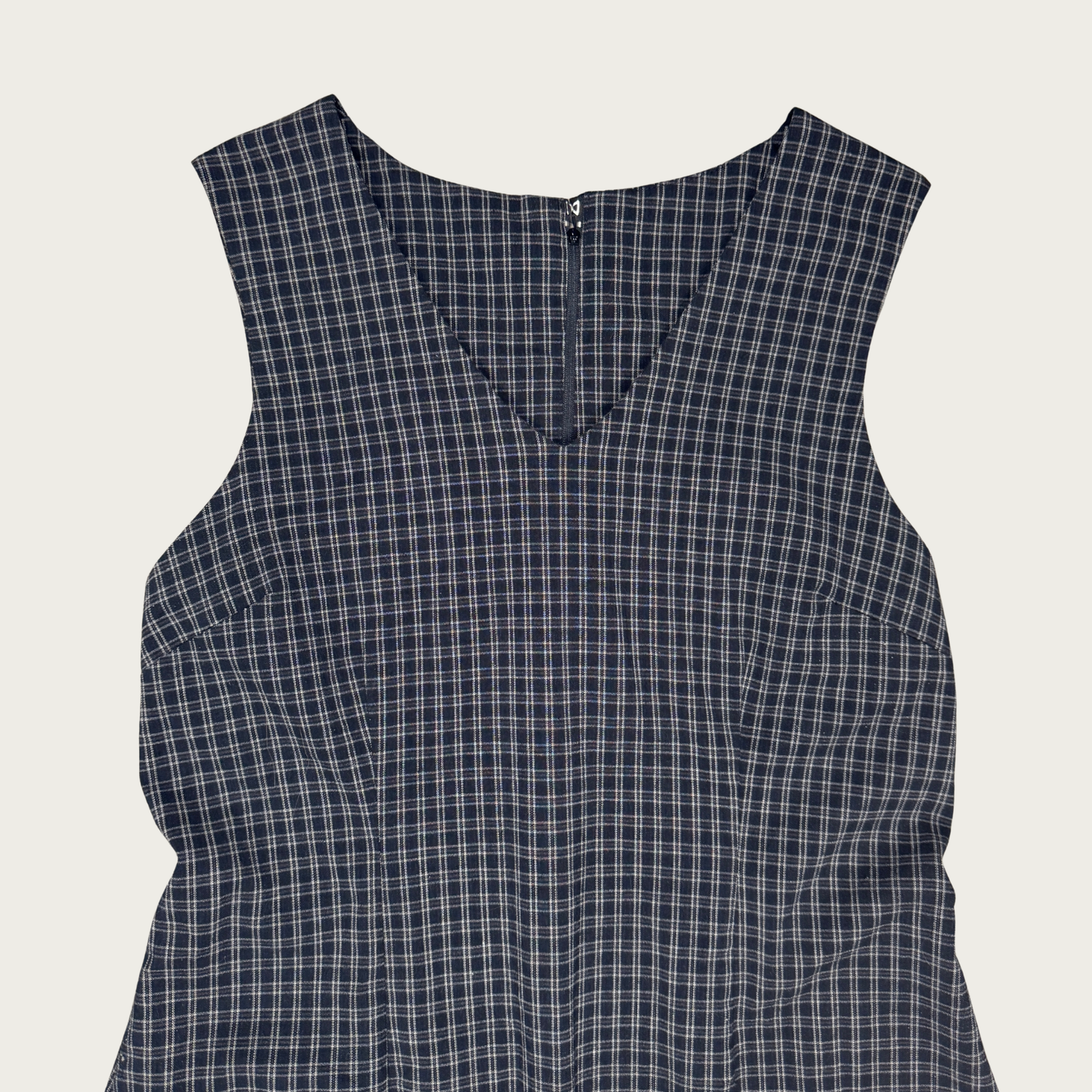 (L) 80s/90s Navy Plaid Mini Dress