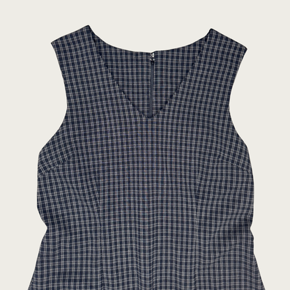 (L) 80s/90s Navy Plaid Mini Dress
