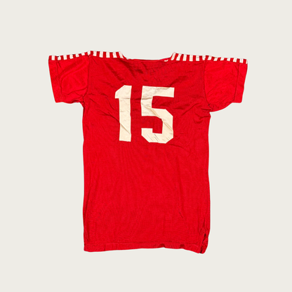 (M) 50s/60s Number 15 Striped Knit Jersey