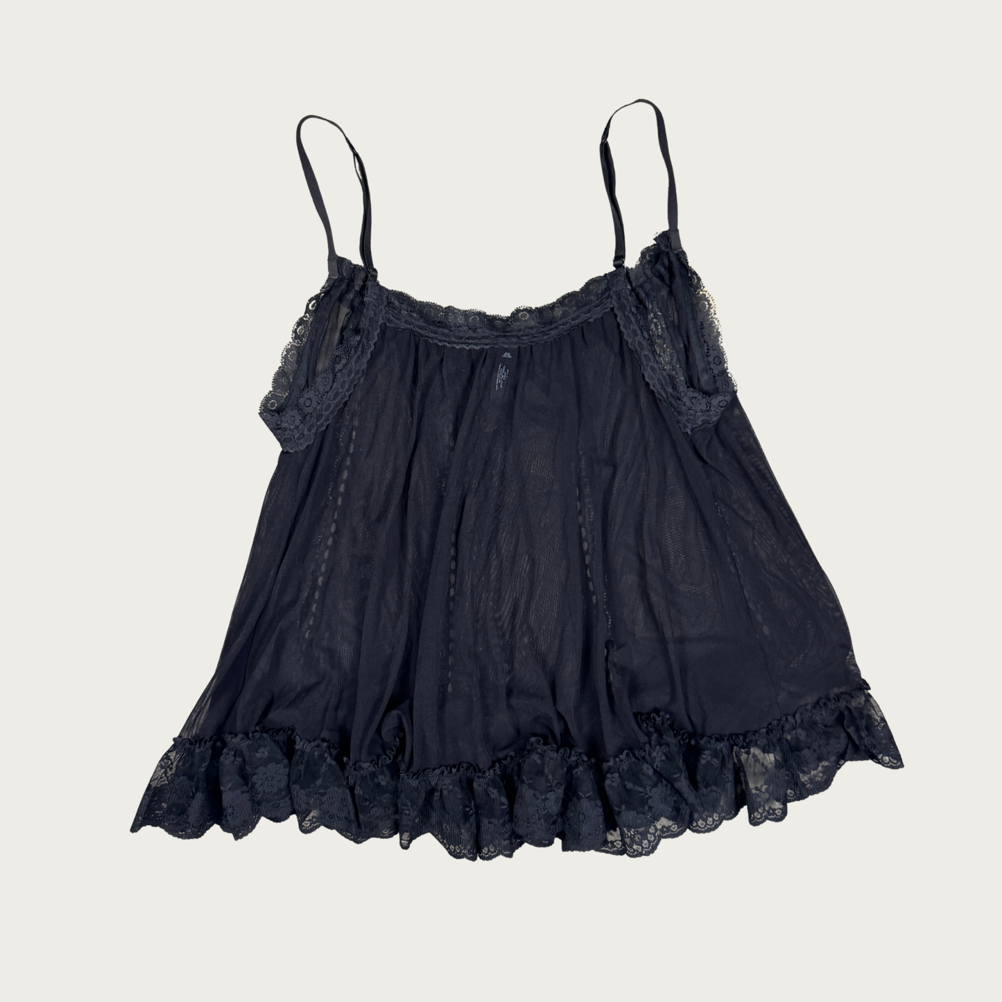 (L) Victoria's Secret Black Mesh/Lace Babydoll Slip