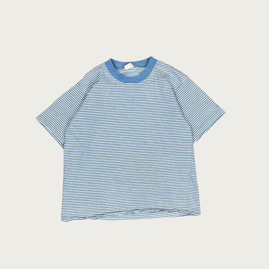 (M) Blue and White Striped Tee