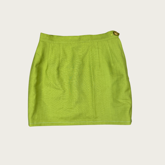 (24") Custom Reworked Vintage Green Mini Skirt