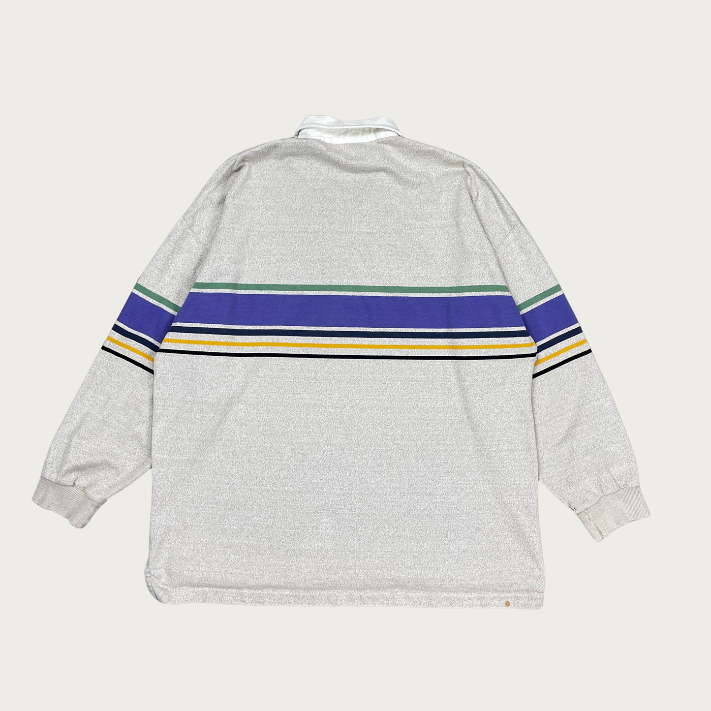 (XL) Beige Striped Rugby Shirt