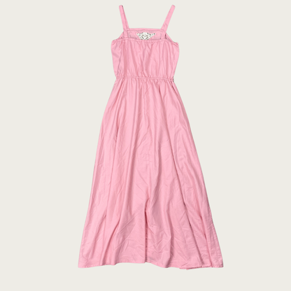 (M) Pink Lace Panel Vintage Maxi Dress