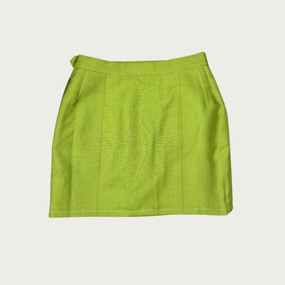 (24") Custom Reworked Vintage Green Mini Skirt