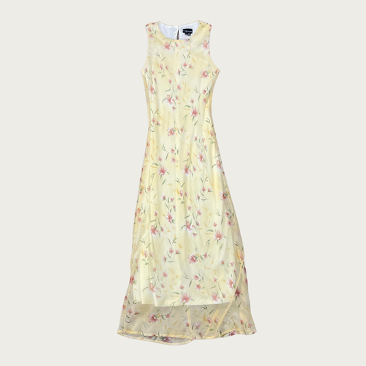 (XS/S) Y2K My Michelle Butter Yellow Floral Maxi Dress