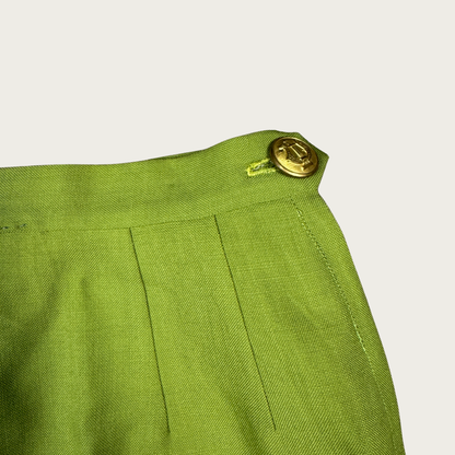 (24") Custom Reworked Vintage Green Mini Skirt