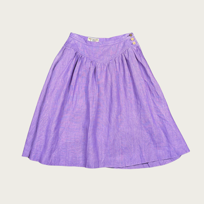 (27") Purple Linen Midi Skirt
