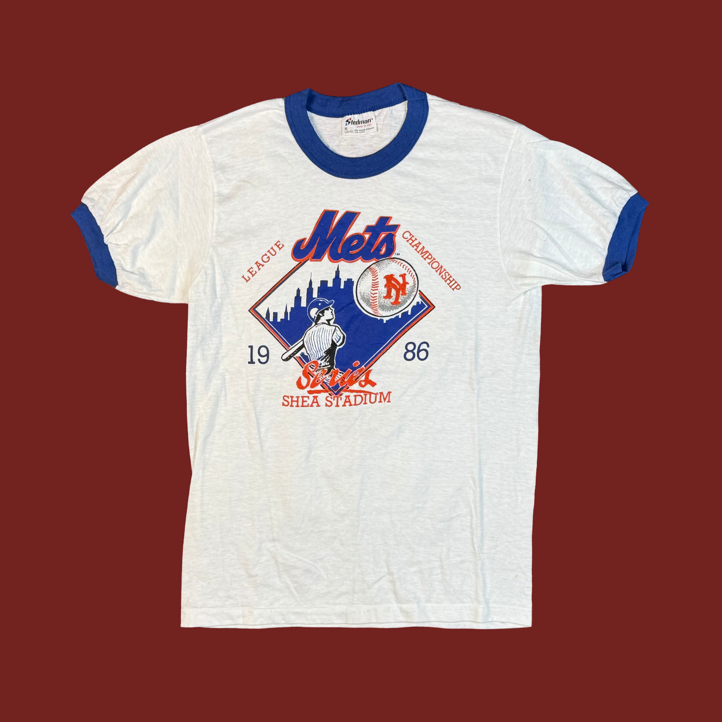 (S/M) 1986 NY Mets Ringer Tee