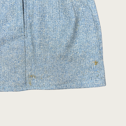 (23") Custom Reworked Vintage Blue Bow Mini Skirt