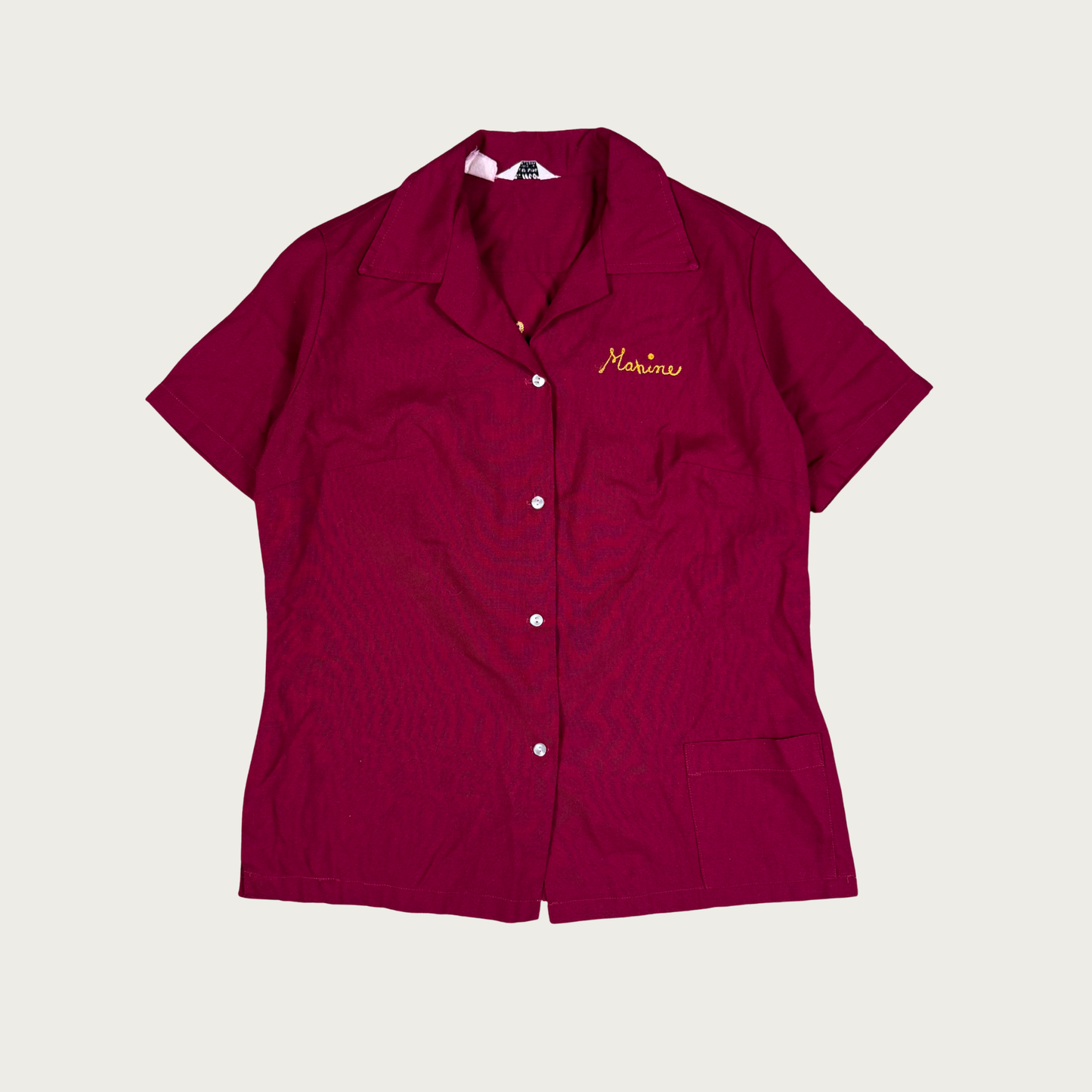 (L) 70s Burgundy Custom Chainstitched Top