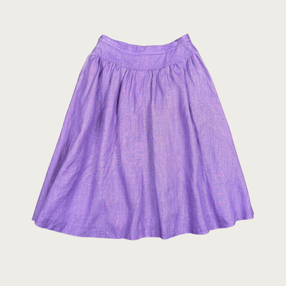 (27") Purple Linen Midi Skirt
