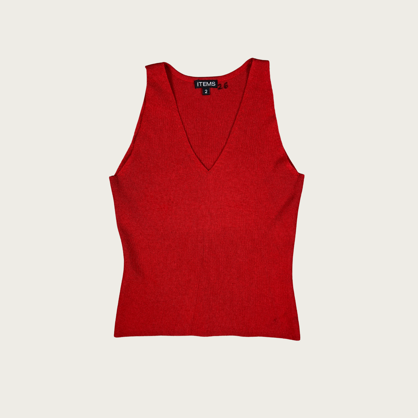 (XS/S) 90s/Y2K Red Knit Tank Top