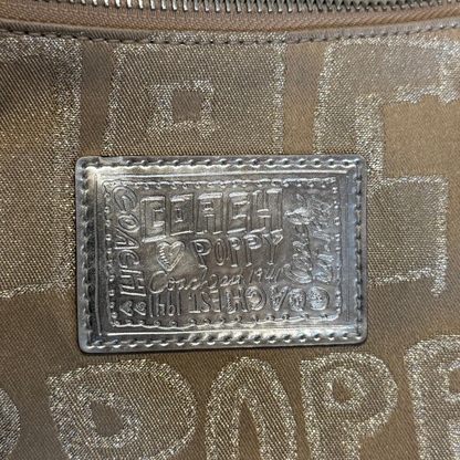 Y2K Coach Poppy Storypatch Groovy Tan/Gold Shoulder Bag