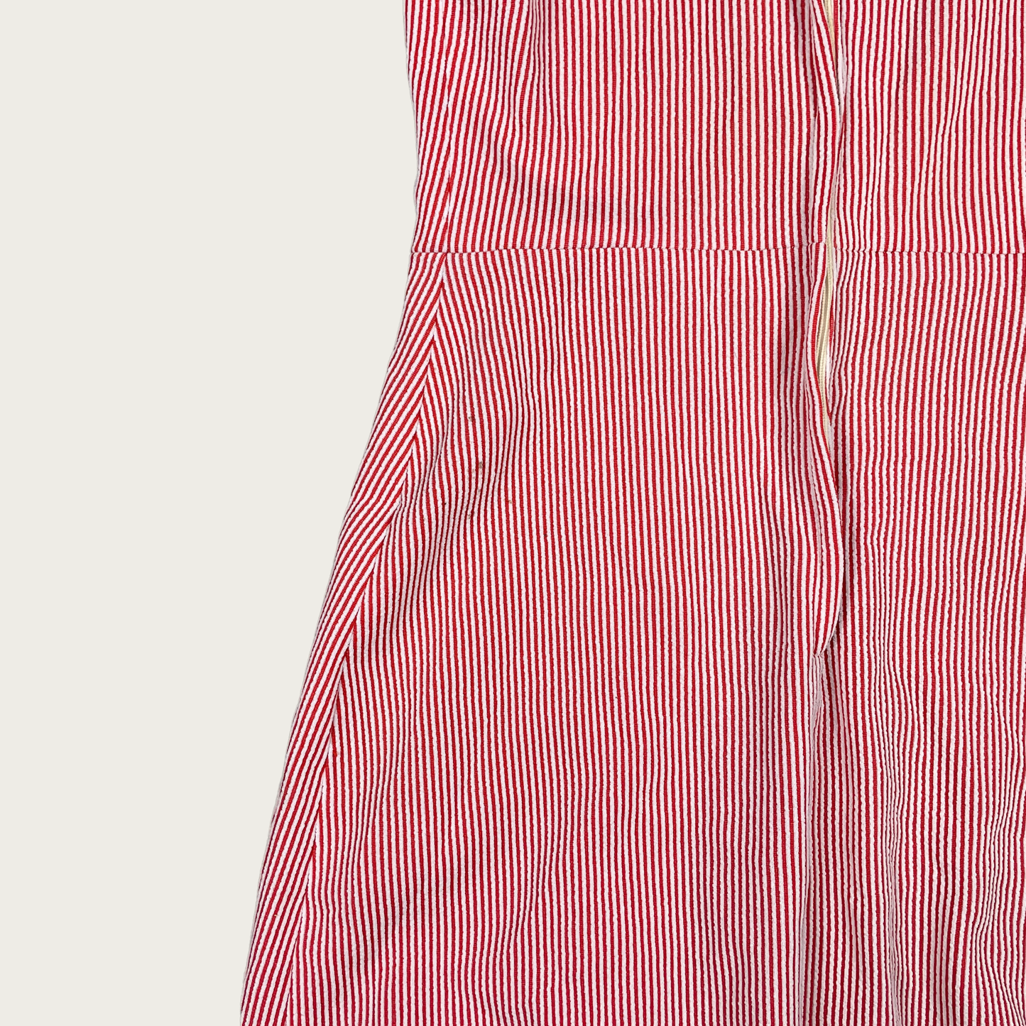 (S) 60s/70s Red Pinstripe Pleated Dress