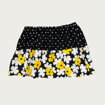 (M) Custom Reworked Vintage Polka Dot/Floral Mini Skirt