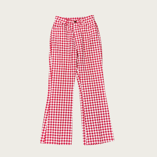 (26") 70s Red Gingham Flares