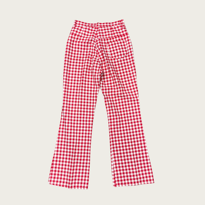 (26") 70s Red Gingham Flares