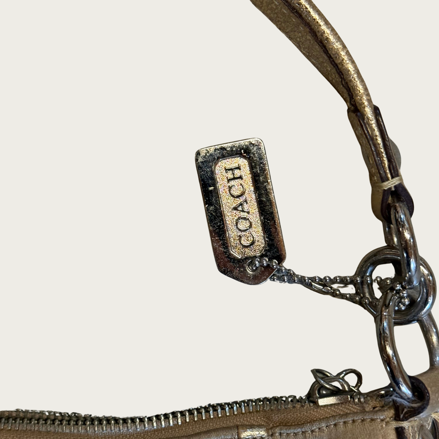 Y2K Coach Poppy Storypatch Groovy Tan/Gold Shoulder Bag