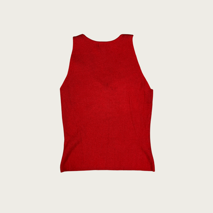 (XS/S) 90s/Y2K Red Knit Tank Top
