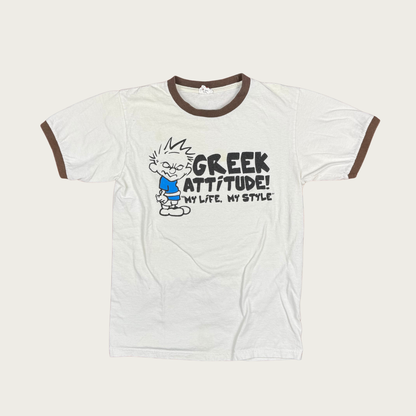 (S) 70s/80s Greek Attitude Ringer Tee