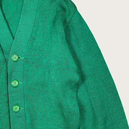 (S) 60s Green Wool Varsity Letterman Cardigan