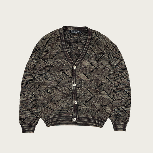 (M) Olive Green Zig Zag Cardigan