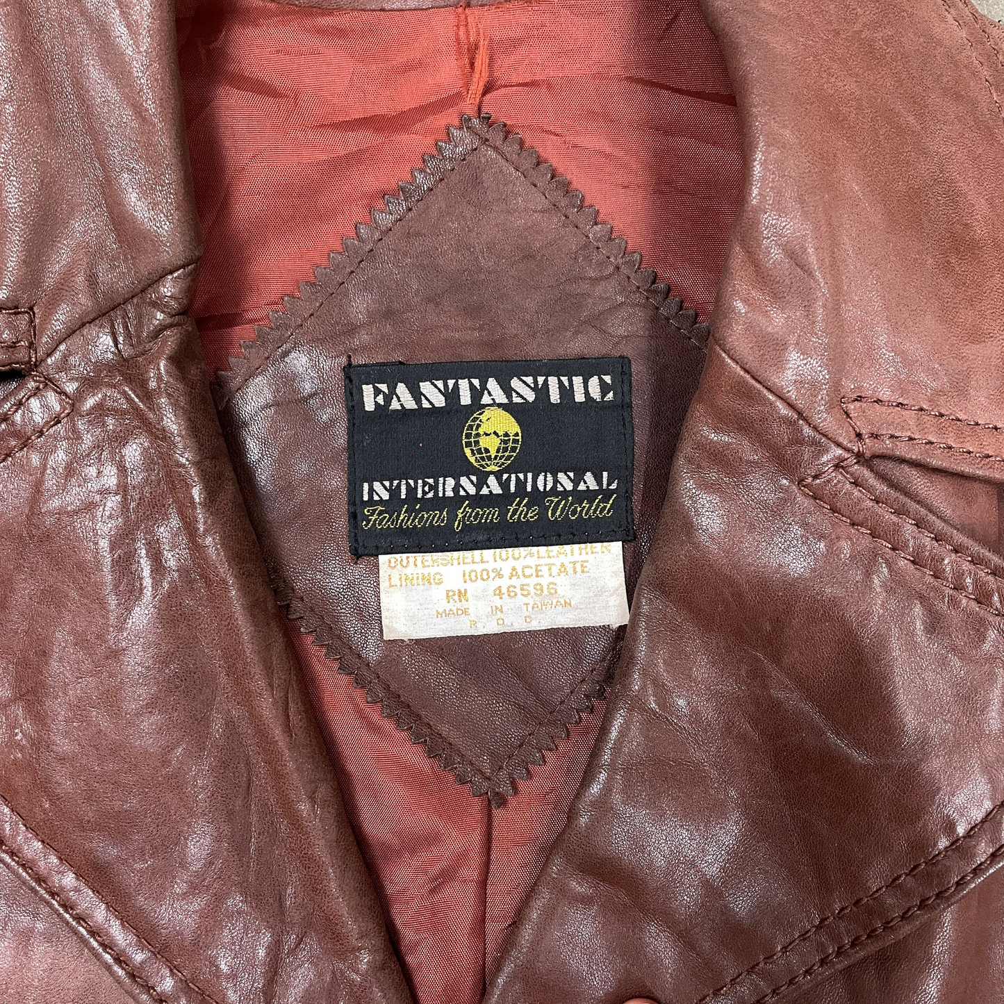 (M) 80s Chestnut Leather Coat