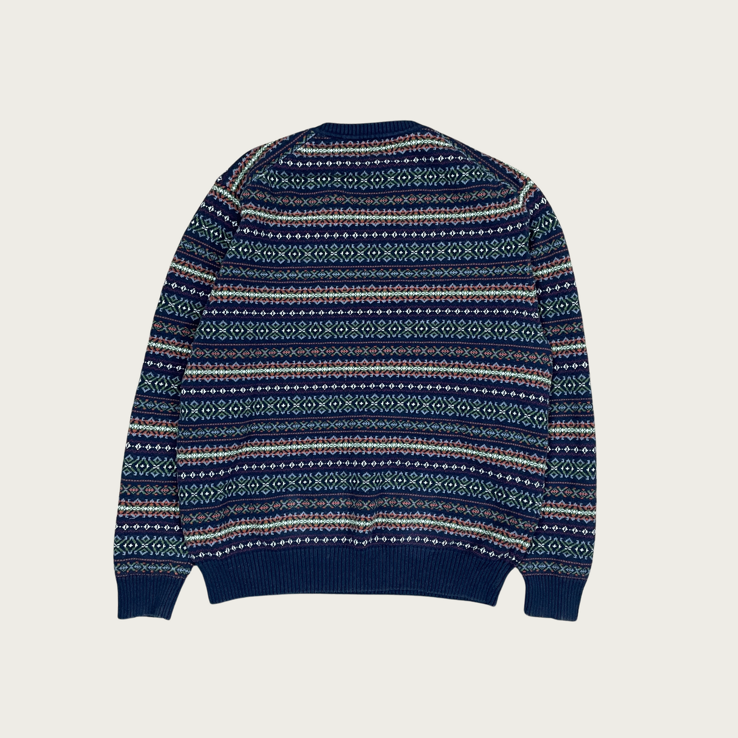 (L) Striped Fair Isle Pattern Sweater